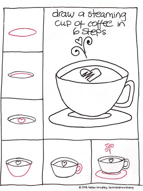 500x669 learn to draw a cup of coffee in steps learn to draw - 6 Drawing