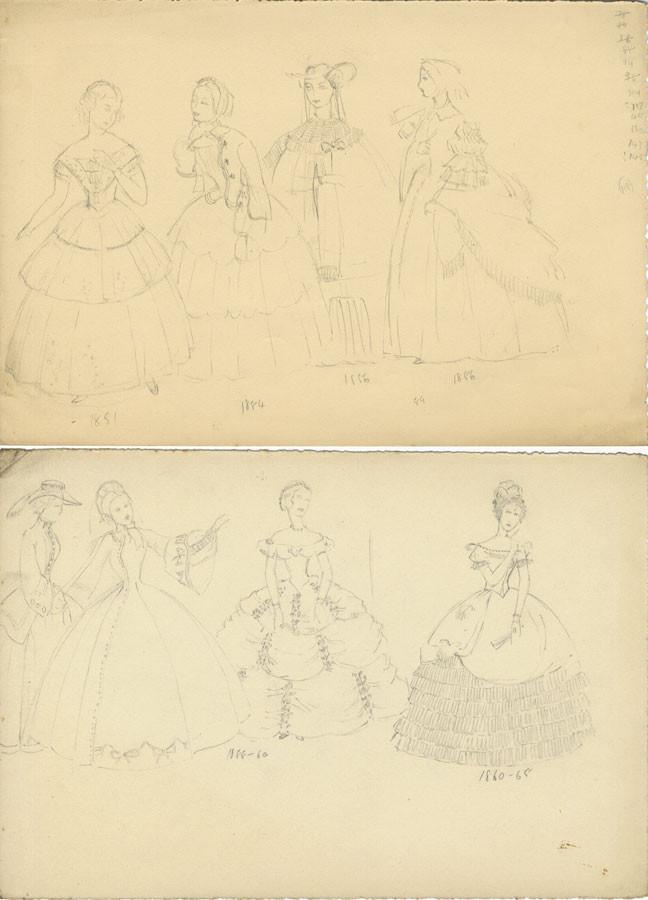 648x900 p garst, women's historical costumes - 60s Drawings