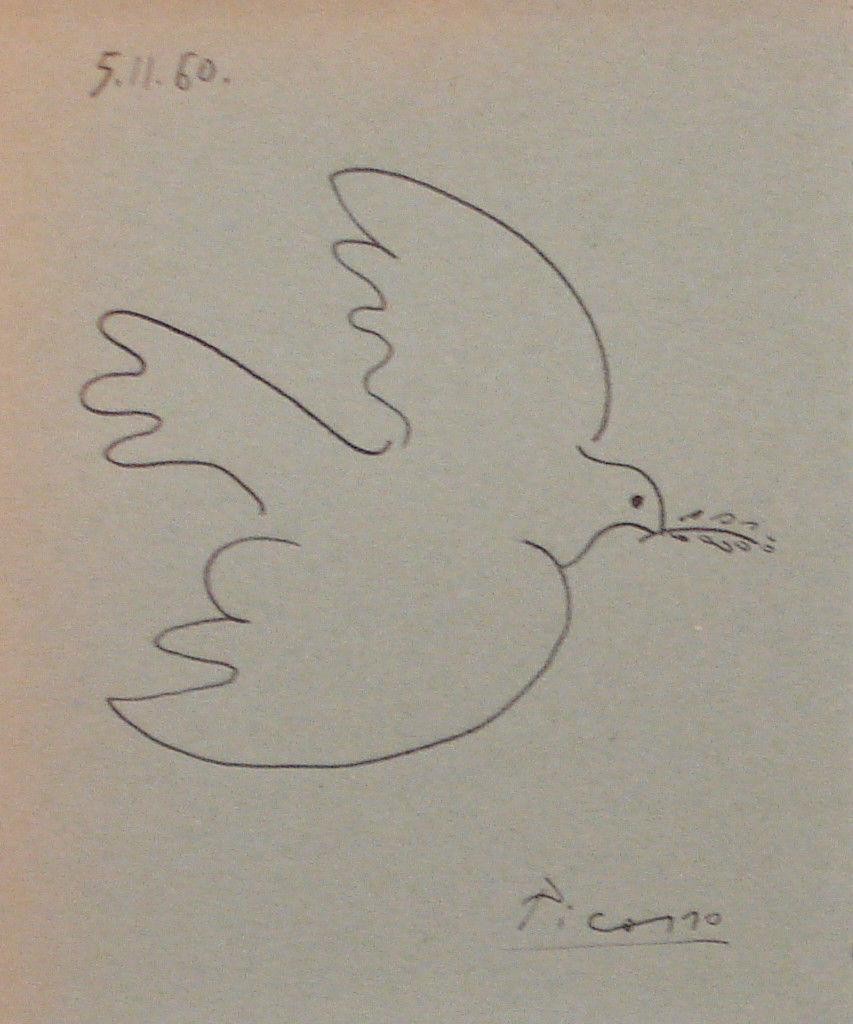 853x1024 Pablo Picasso Ink Drawings On Original Light Card - 60s Drawings