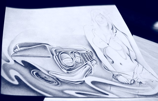 640x409 Tattoo's And Art - 64 Impala Drawing
