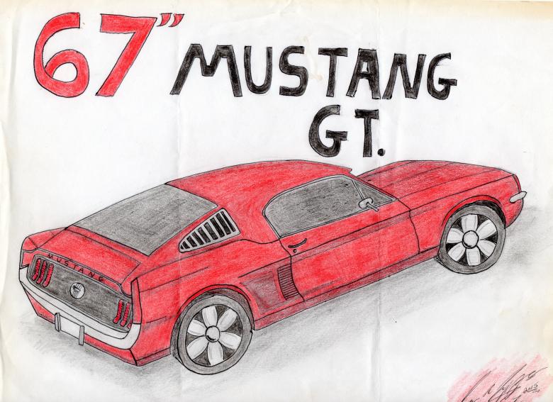 780x567 Ford Mustang Drawing - 67 Mustang Drawing