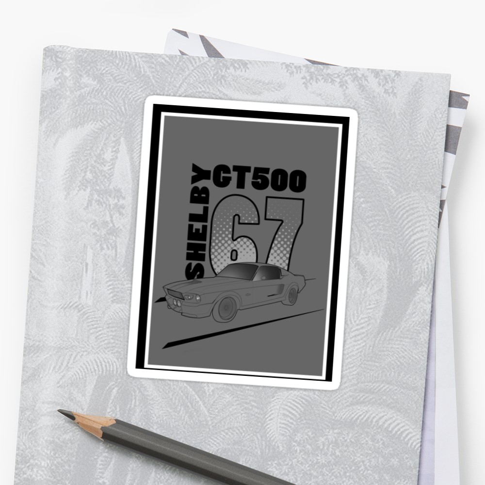 1000x1000 Mustang Drawing Stickers - 67 Mustang Drawing