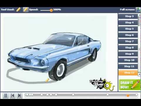 480x360 How To Draw A Ford Shelby Mustang Gt - 67 Mustang Drawing