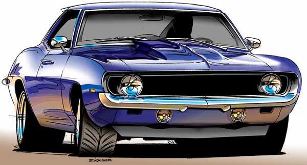 600x324 Custom Car Designs, Car Concepts - 69 Camaro Drawing