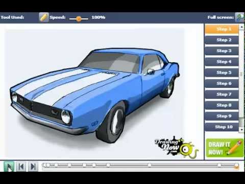 480x360 how to draw chevy camaro car - 69 Camaro Drawing