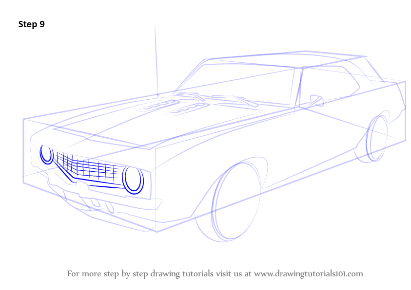 843x596 Learn How To Draw A Camaro - 69 Camaro Drawing