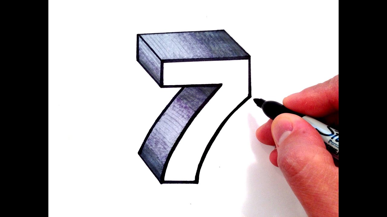 1280x720 How To Draw The Number - 7 Drawing