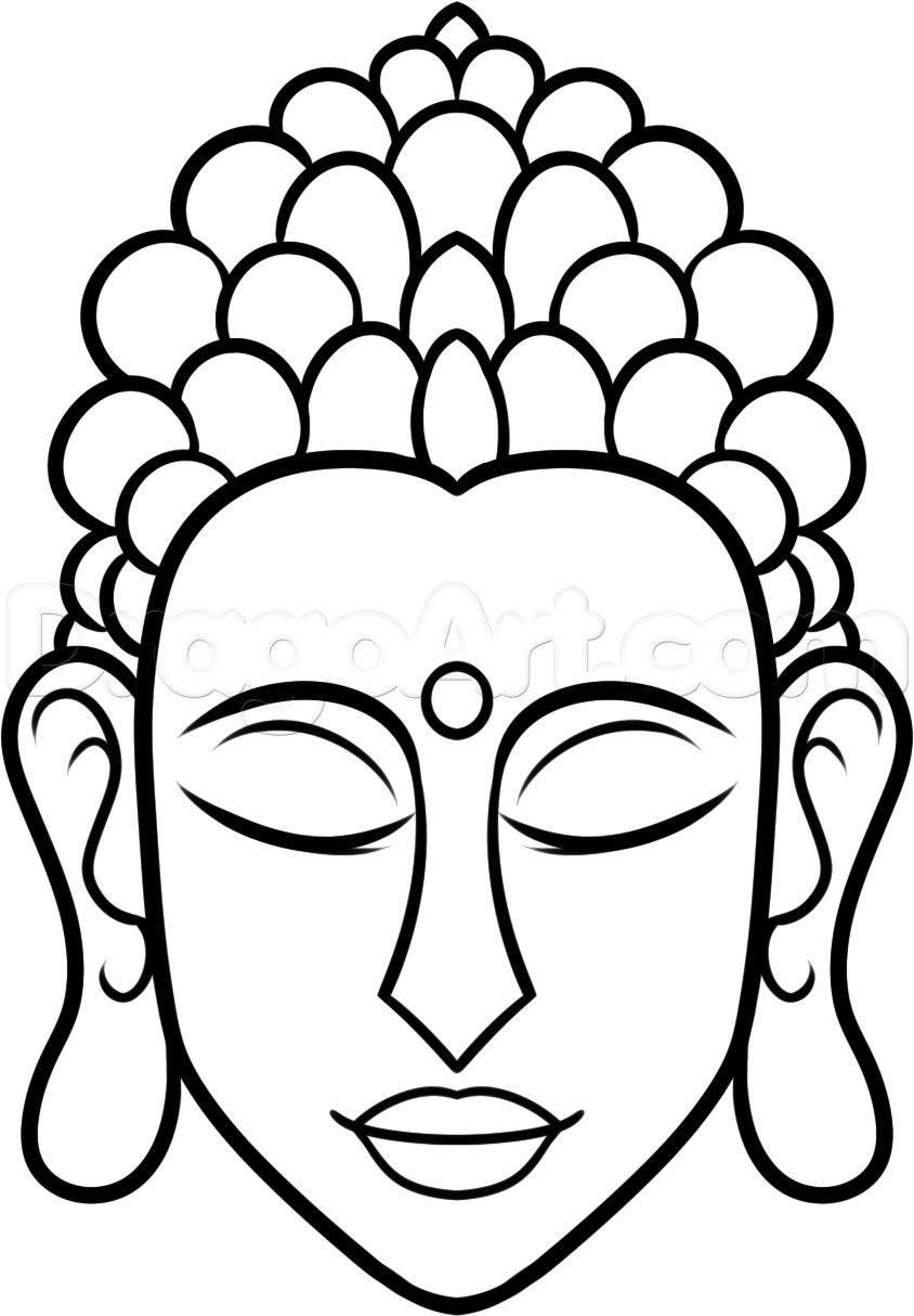 844x1214 how to draw buddha easy step art buddha painting, buddha - 7 Drawing