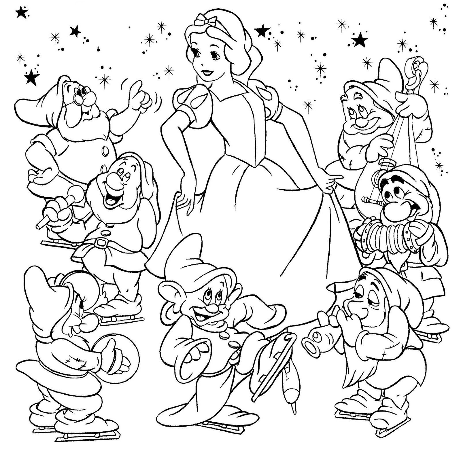 1600x1559 snow white and the seven dwarfs drawings - 7 Dwarfs Drawing