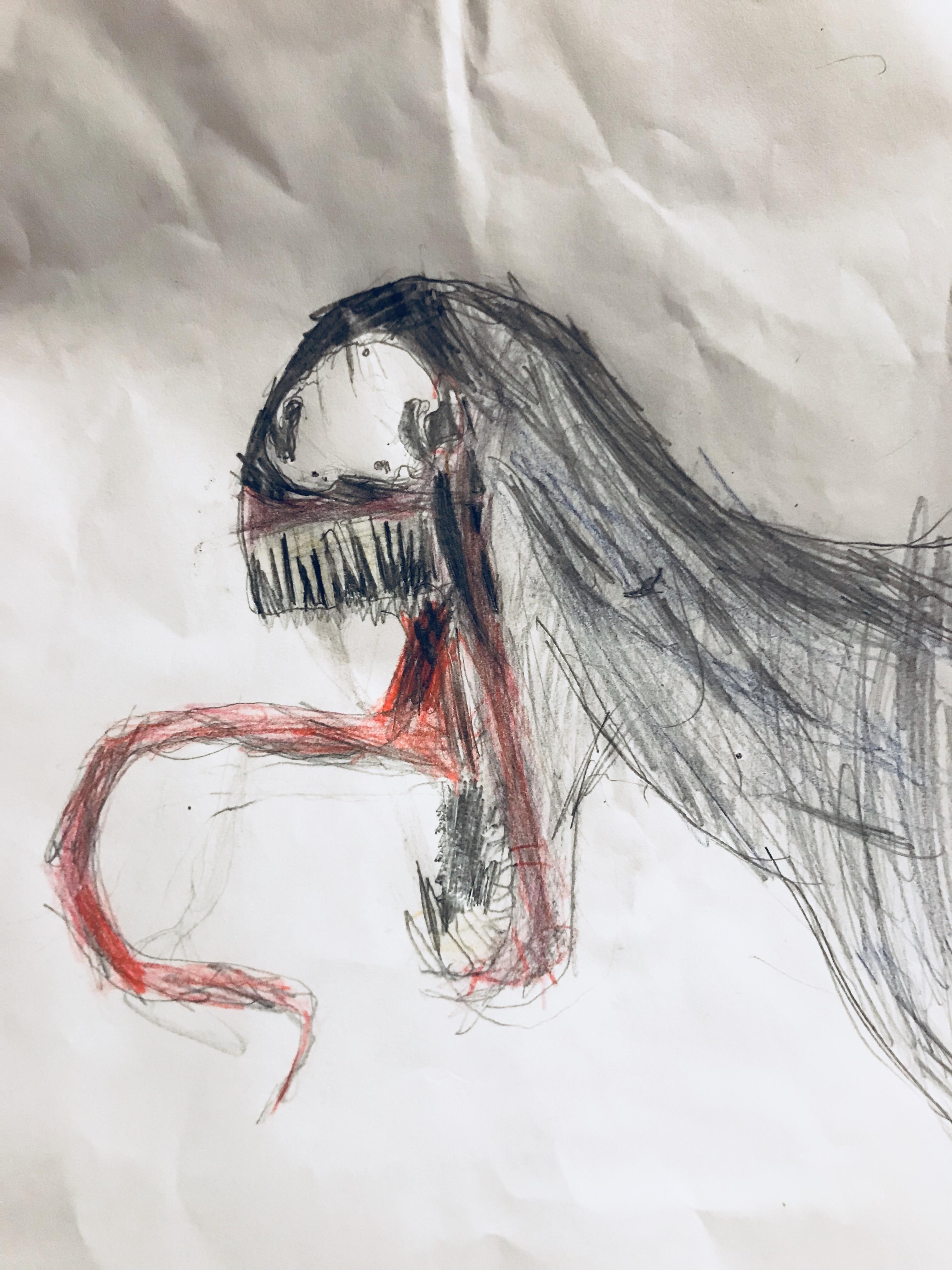 3024x4032 My Year Old Son Drew This Sketch Of Venom Drawing - 7 Year Old Drawings