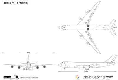 400x272 boeing freighter vector drawing - 747 Drawing