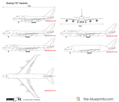 400x345 boeing variants vector drawing - 747 Drawing