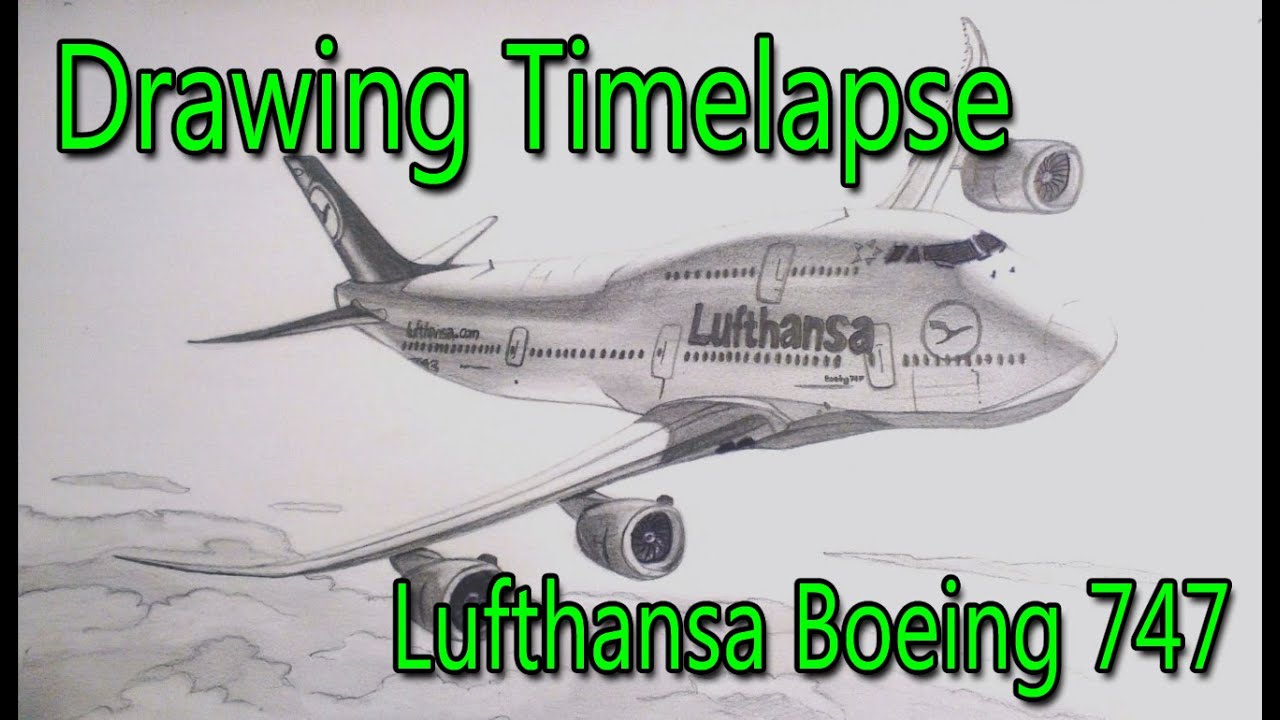 1280x720 lufthansa boeing - 747 Drawing