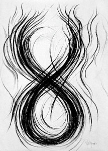 215x300 Figure Eight Study Number Nine Drawing - 8 Ball Drawing