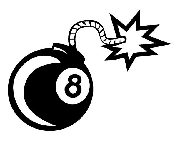612x480 Ball Bomb Decal Sticker - 8 Ball Drawing