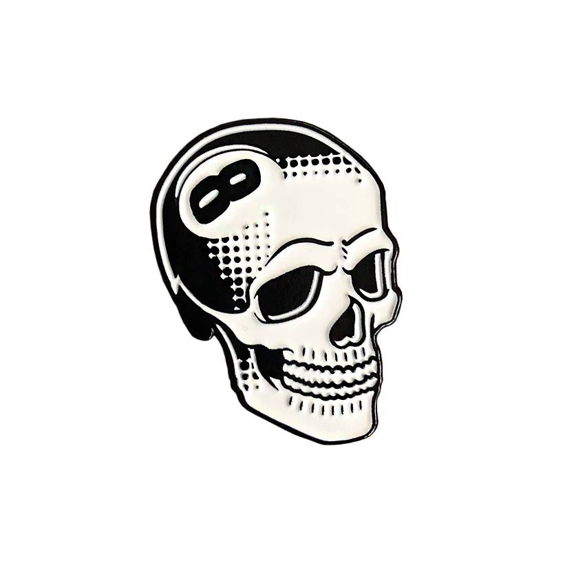 850x850 Ball Skull Pin - 8 Ball Drawing