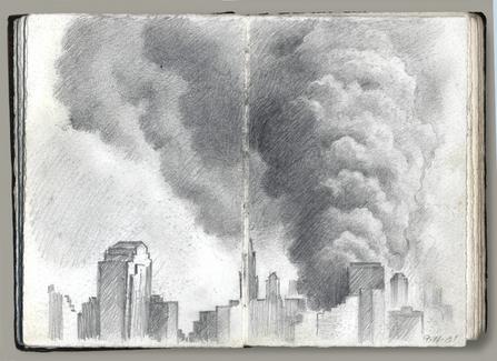 447x325 Sketchbook Drawing National September Memorial Museum - 9 11 Drawings