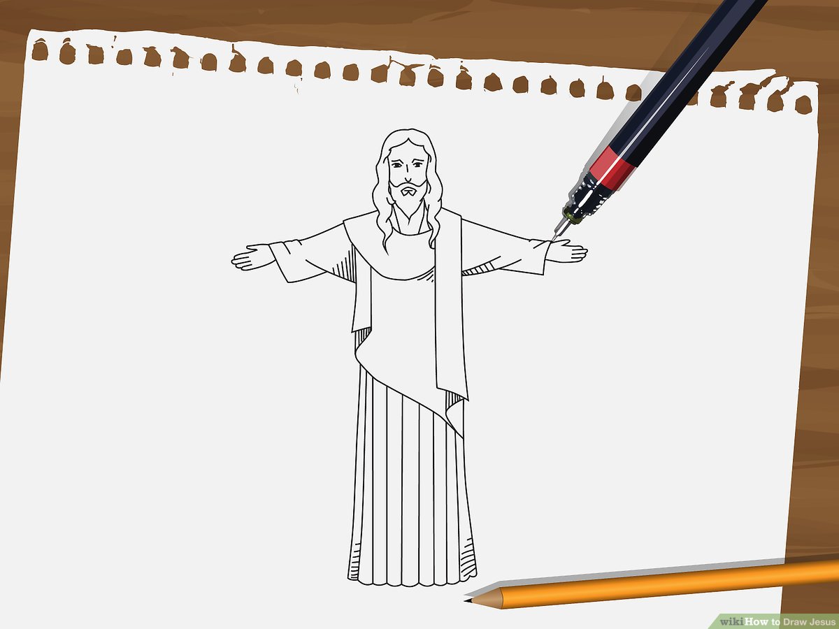1200x900 How To Draw Jesus Steps - 9 Drawing