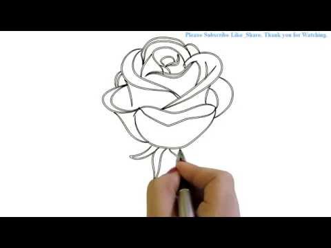 480x360 how to draw a simple beautiful rose flower yzarts yzarts - A Beautiful Rose Drawing