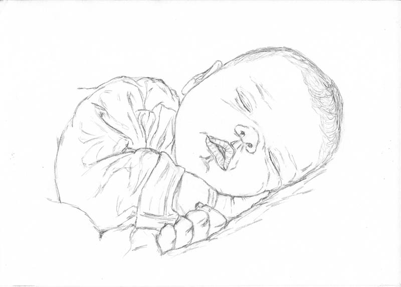 800x573 How To Make A Drawing Of A Baby Sleeping Let's Draw People - A Drawing