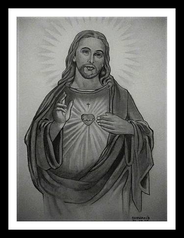375x486 Jesus Christ Drawing - A Drawing Of Jesus