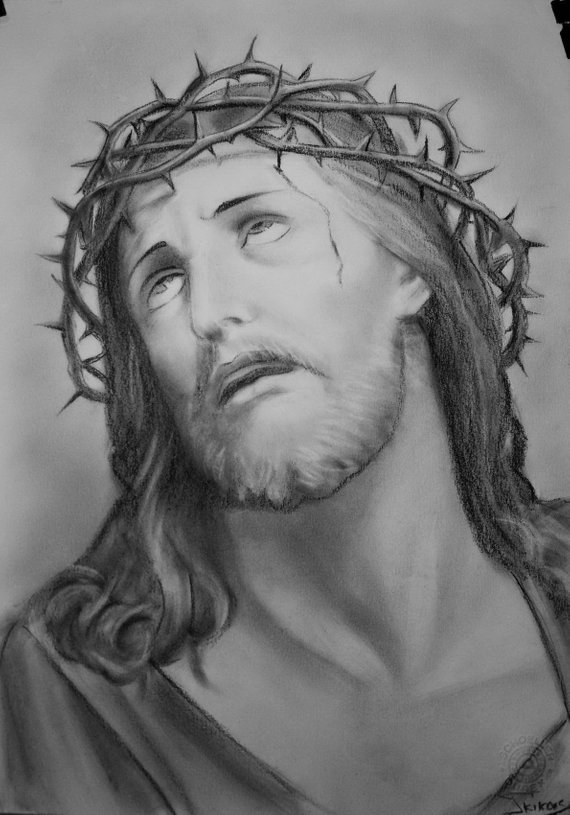 570x815 Jesus Drawing Free Download - A Drawing Of Jesus