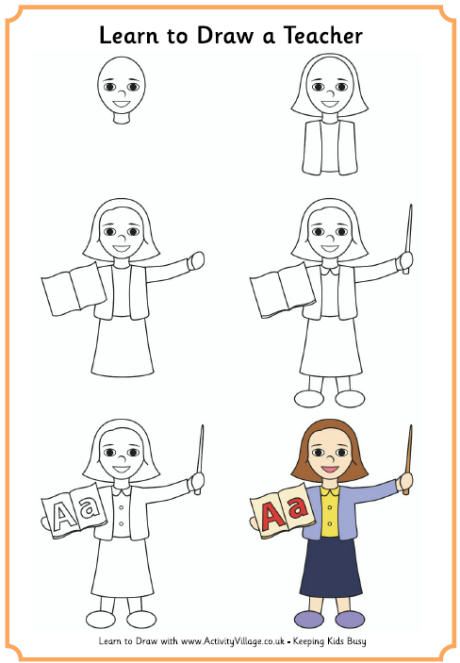 460x663 Learn To Draw A Teacher - A Teacher Drawing
