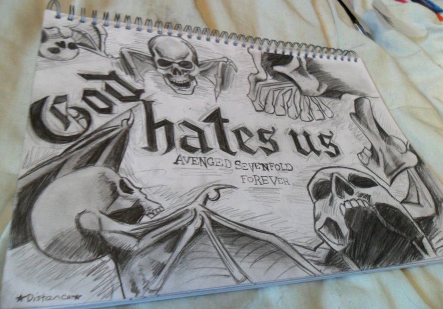 900x628 God Hates Us - A7x Drawings