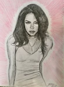 219x300 aaliyah the singer, princess of hip hop, drawing painting - Aaliyah Drawing