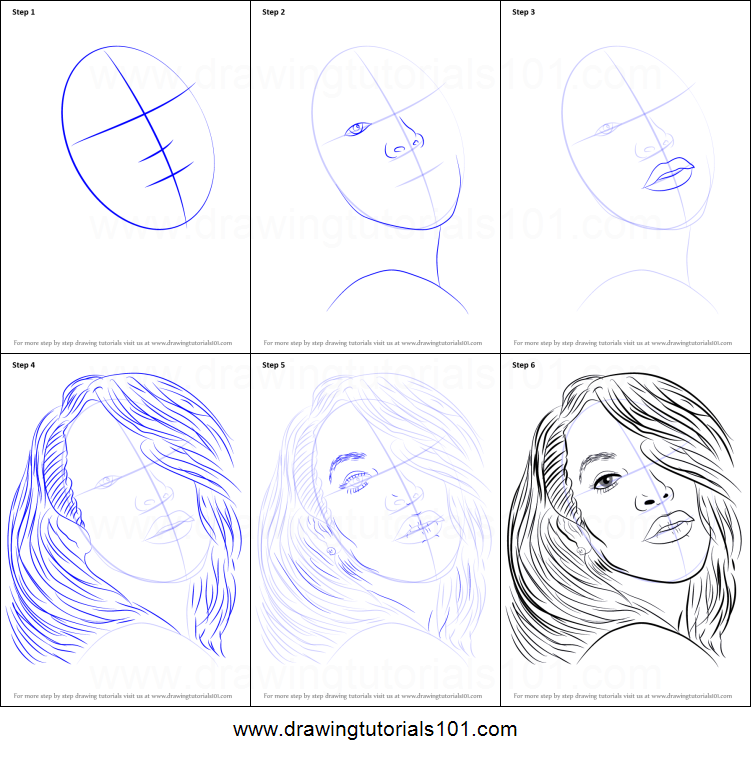 751x757 how to draw aaliyah printable step - Aaliyah Drawing
