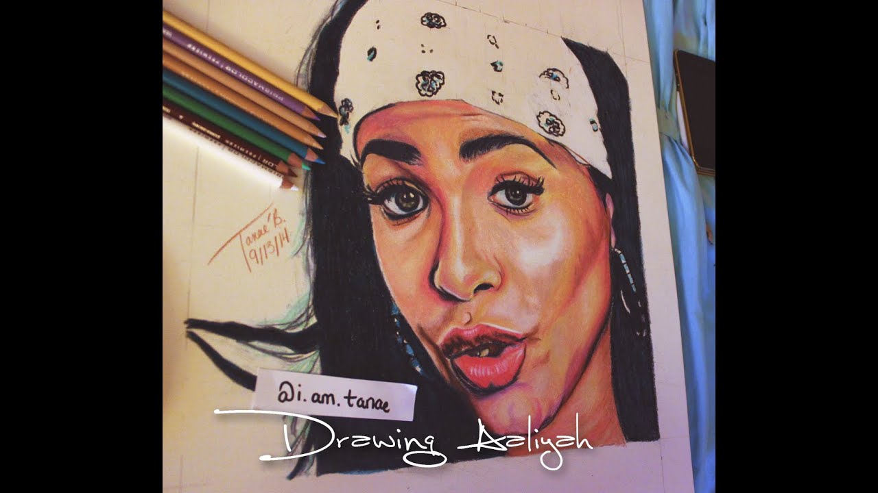 1280x720 aaliyah realistic prismacolor color pencil portrait - Aaliyah Drawing