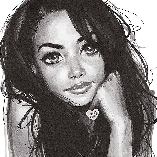640x640 Day Aaliyah Sketch - Aaliyah Drawing Step By Step