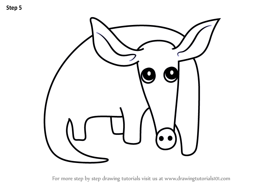 848x602 Learn How To Draw An Aardvark For Kids - Aardvark Drawing