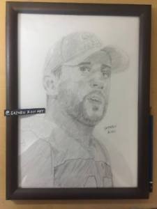 225x300 aaron rodgers original drawing - Aaron Rodgers Drawing