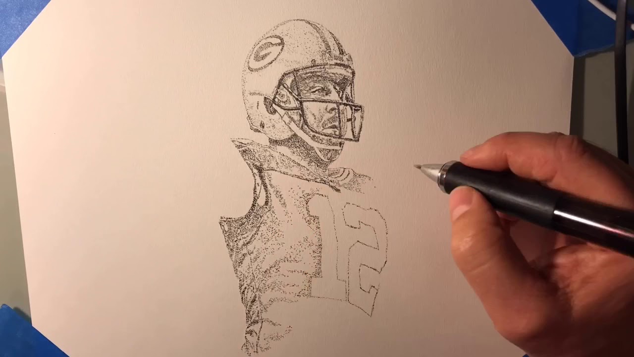 1280x720 aaron rodgers speed drawing - Aaron Rodgers Drawing