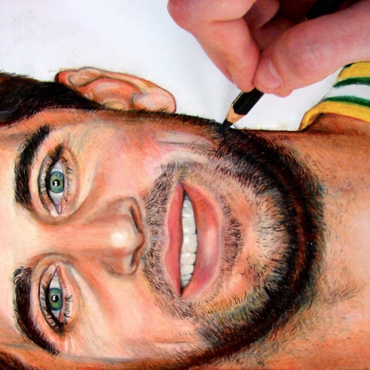 751x750 aaron rodgers drawing - Aaron Rodgers Drawing