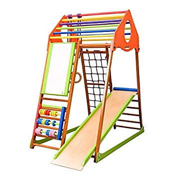 355x355 kids home wooden playground with toboggan plus - Abacus Drawing