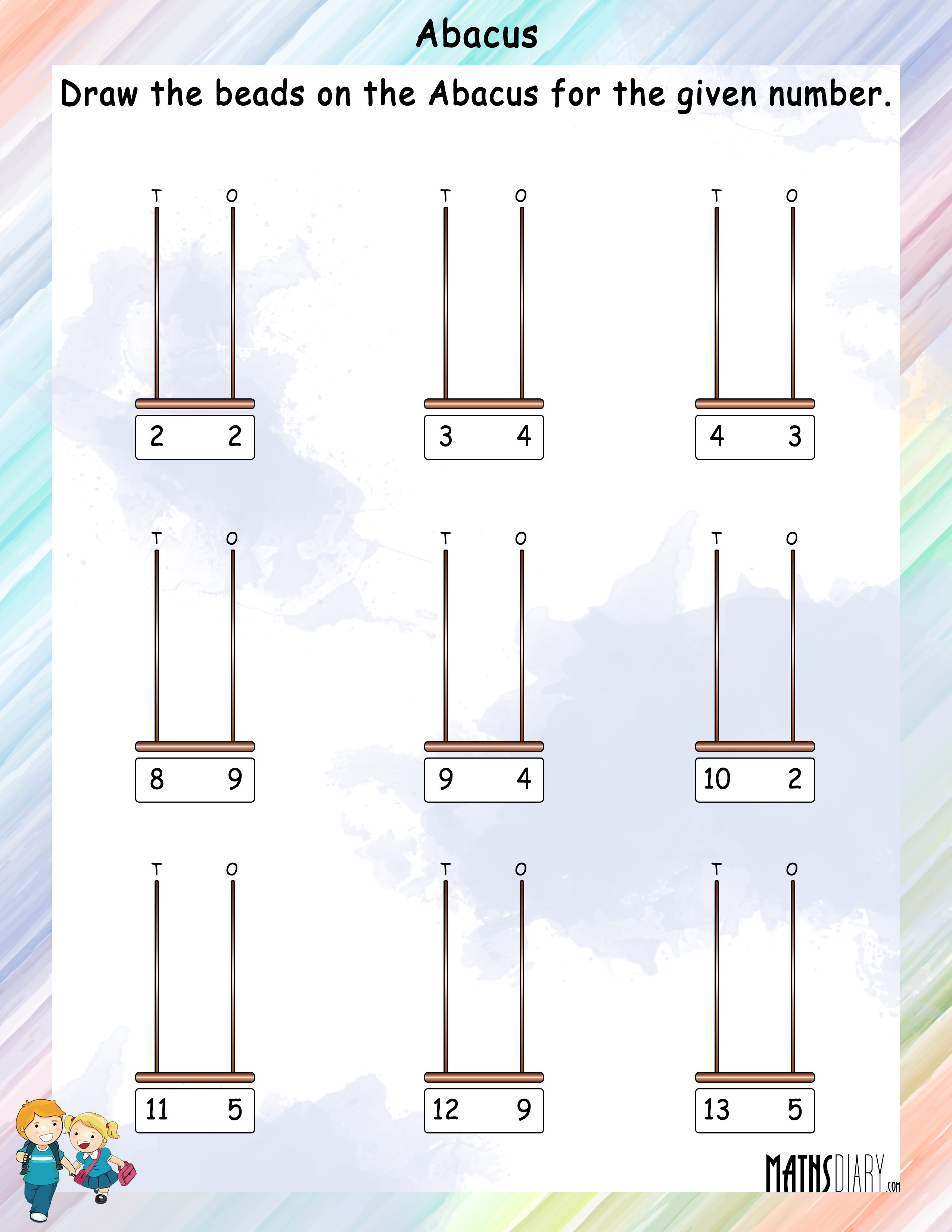 2550x3300 abacus grade math worksheets - Abacus Drawing