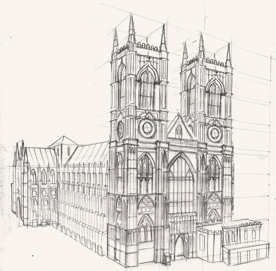 900x882 a drawing of westminster abbey - Abbey Drawing