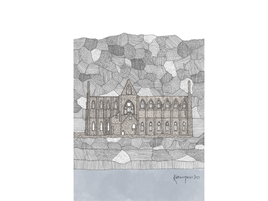 864x648 buy tintern abbey drawing historic welsh building - Abbey Drawing