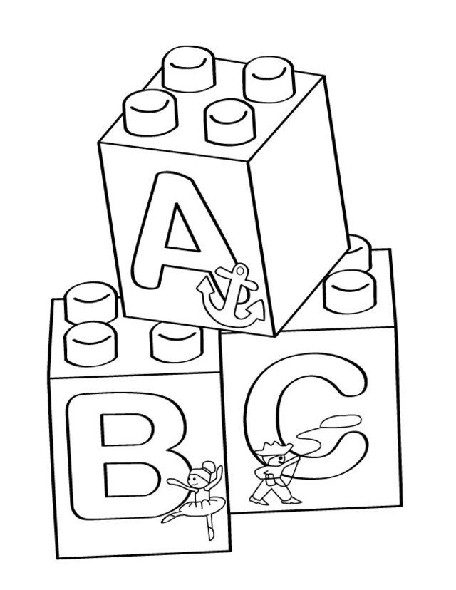 640x828 lego a b c blocks coloring page - Abc Blocks Drawing