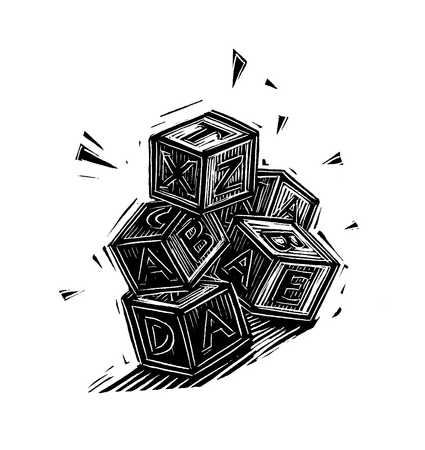 425x450 stock illustration - Abc Blocks Drawing