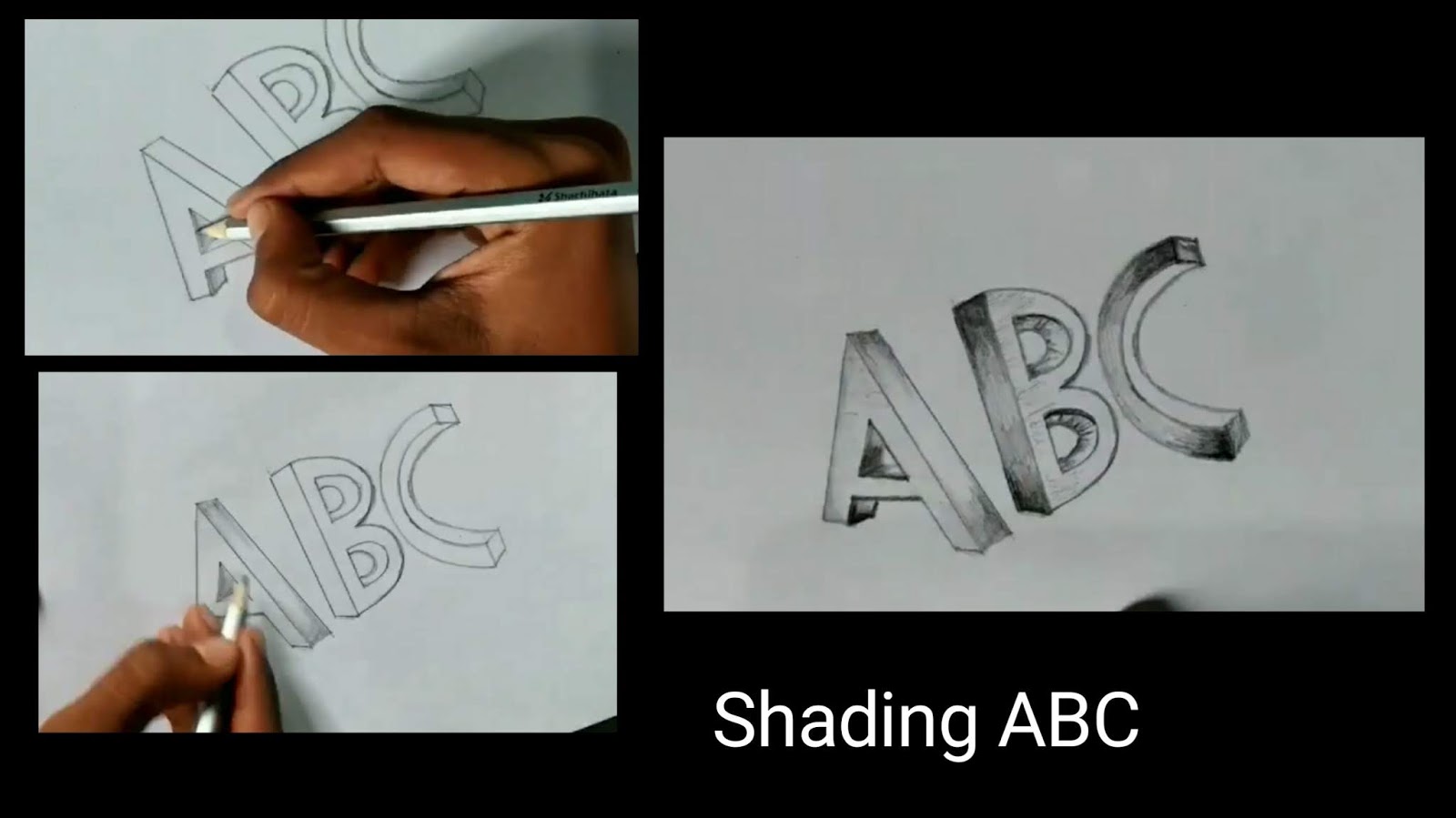 1600x899 how to draw 'abc' in from graphite pencils - Abc Drawing