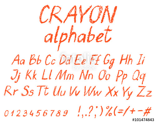 500x396 crayon child's drawing alphabet pastel chalk font abc drawing - Abc Drawing