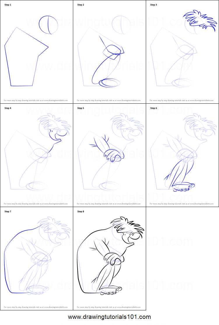 751x1110 How To Draw Abominable Snowman From Looney Tunes Printable Step - Abominable Snowman Drawing