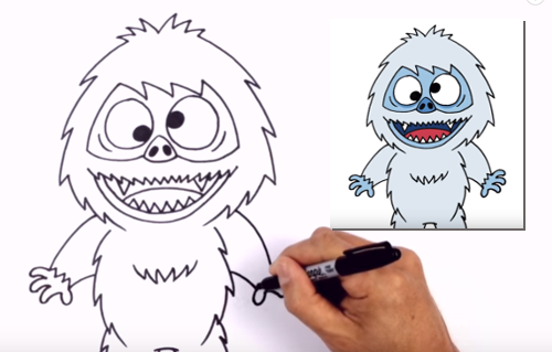 500x319 How To Draw The Abominable Snowman Christmastime - Abominable Snowman Drawing