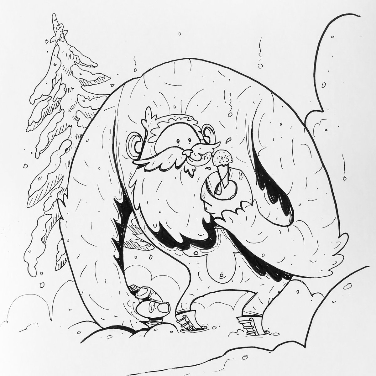 1200x1200 nate call on twitter inktober day abominable snowman - Abominable Snowman Drawing