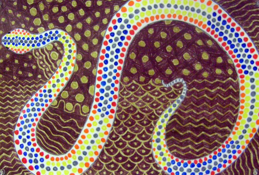 1100x744 aboriginal art on colored or white paper - Aboriginal Drawings