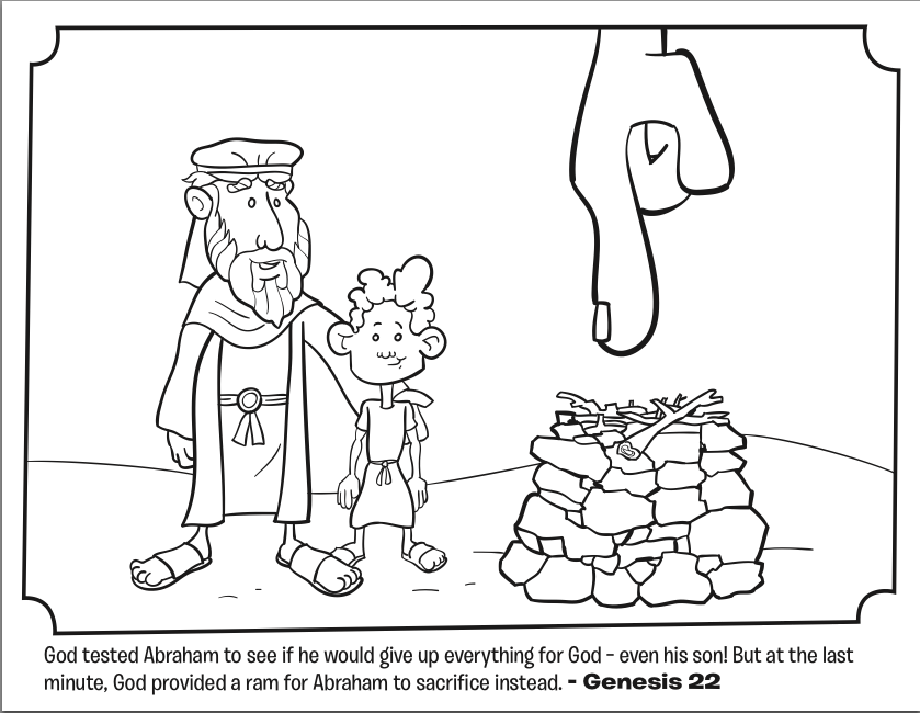 839x650 abraham and isaac coloring page - Abraham Bible Drawing