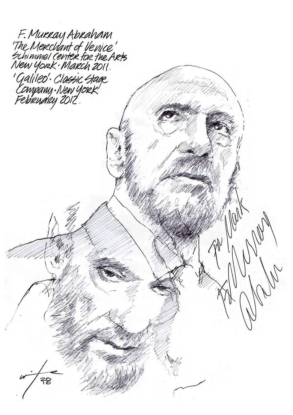 1000x1415 drawing f murray abraham in the merchant of venice and galileo - Abraham Drawing